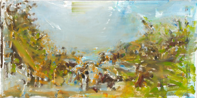 Thomas Kohl, Paradise Lost (B.), Öl auf Leinwand, 30 x 60 cm, 2010